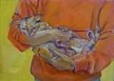 Cat-handled I by Erica Shipley, Painting, Oil on Board