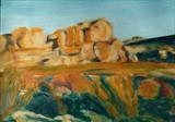 Cedarberg Outcrop by Erica Shipley, Painting, Oil on Board