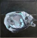 Oscar Sleeping by Erica Shipley, Painting, Oil on canvas