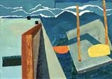 Sea Crane by Erica Shipley, Painting, Collage